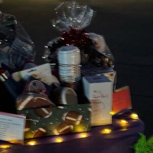 Football Gift Basket with Sports Memorabilia